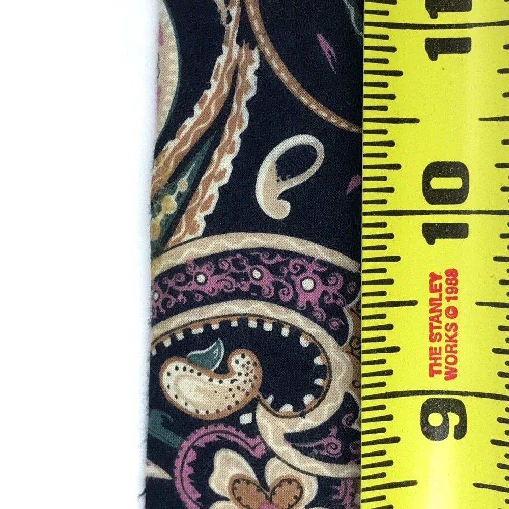 Men's vintage Isaco Cotton Tie Made In Italy Floral Black Multicolor Necktie 58